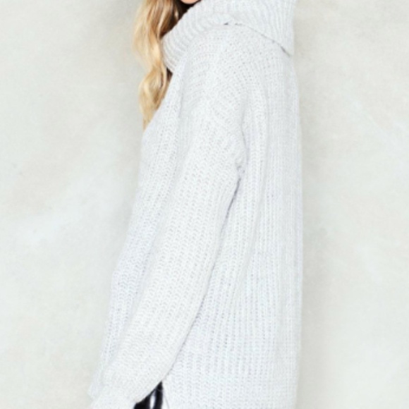 Nasty Gal Grey Turtleneck Sweater - Picture 2 of 4